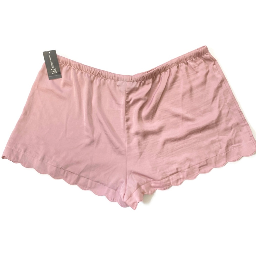 NWT! Inc Scalloped-Hem Pajama Shorts Pink - Picture 4 of 5